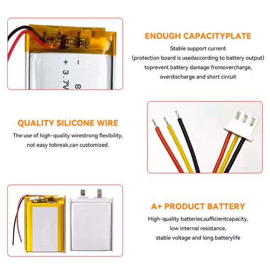 Fábrica 13300 3.7V 400mAh 10c Alta tasa de descarga Pequeña batería de polímero de litio recargable
